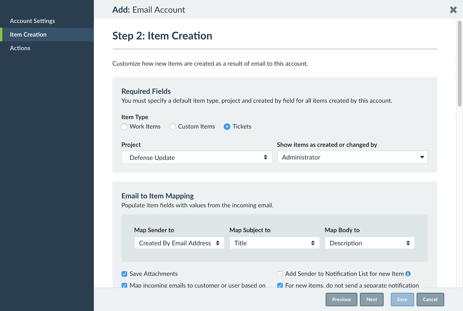 Configuring Email Accounts | Axosoft Documentation