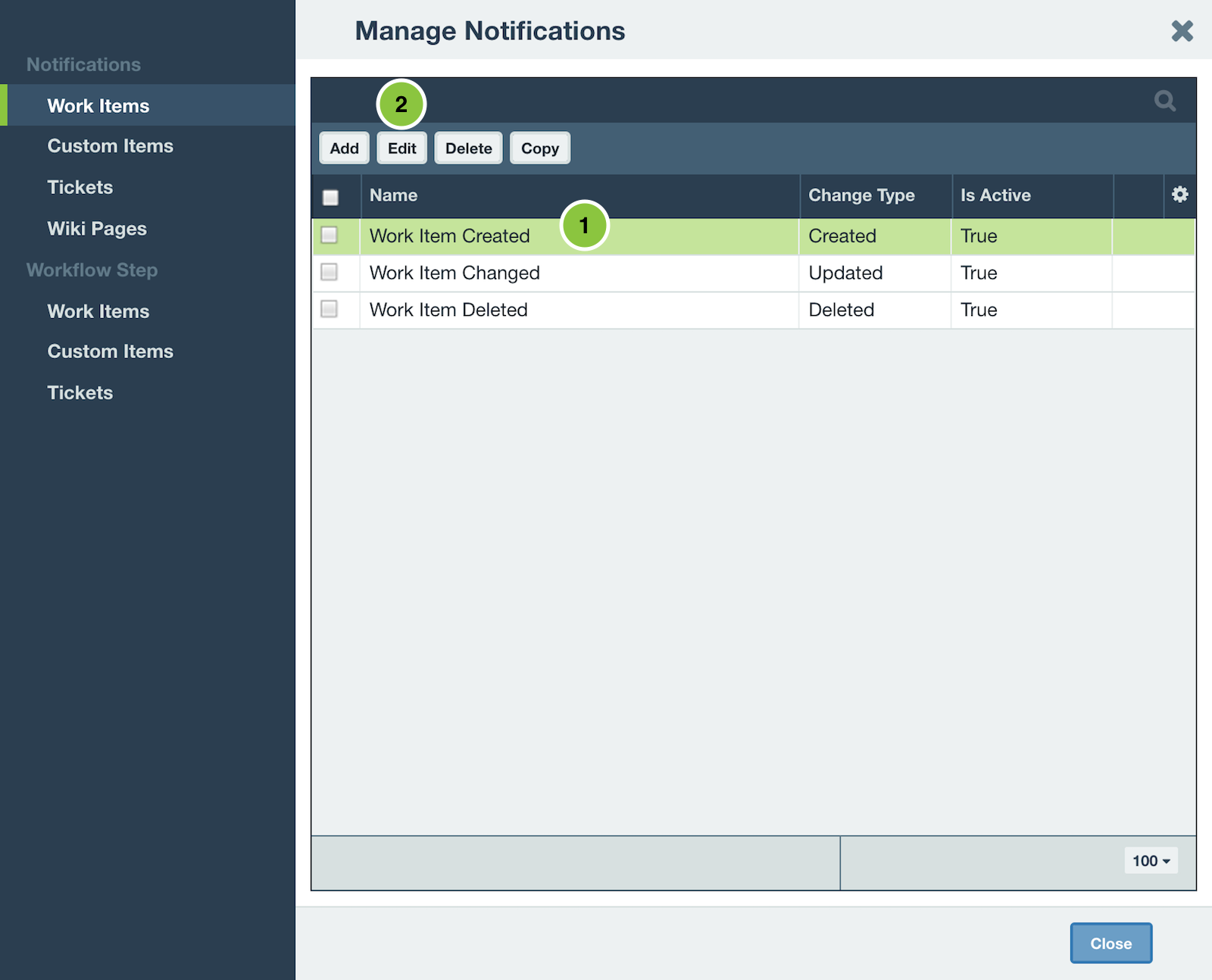 Managing Notifications Axosoft Documentation