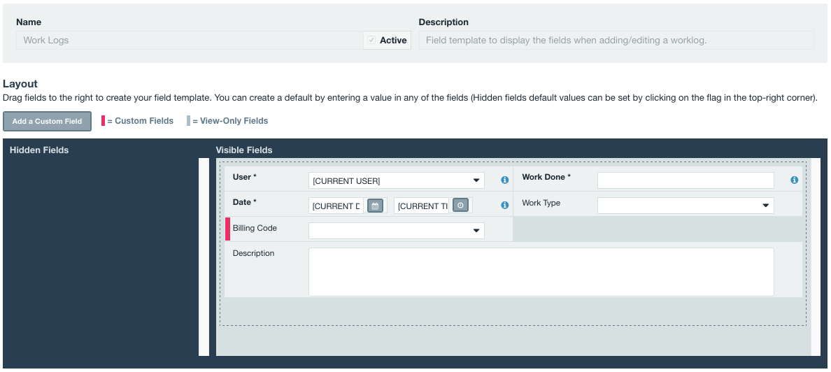 Work Log Template | Axosoft Documentation